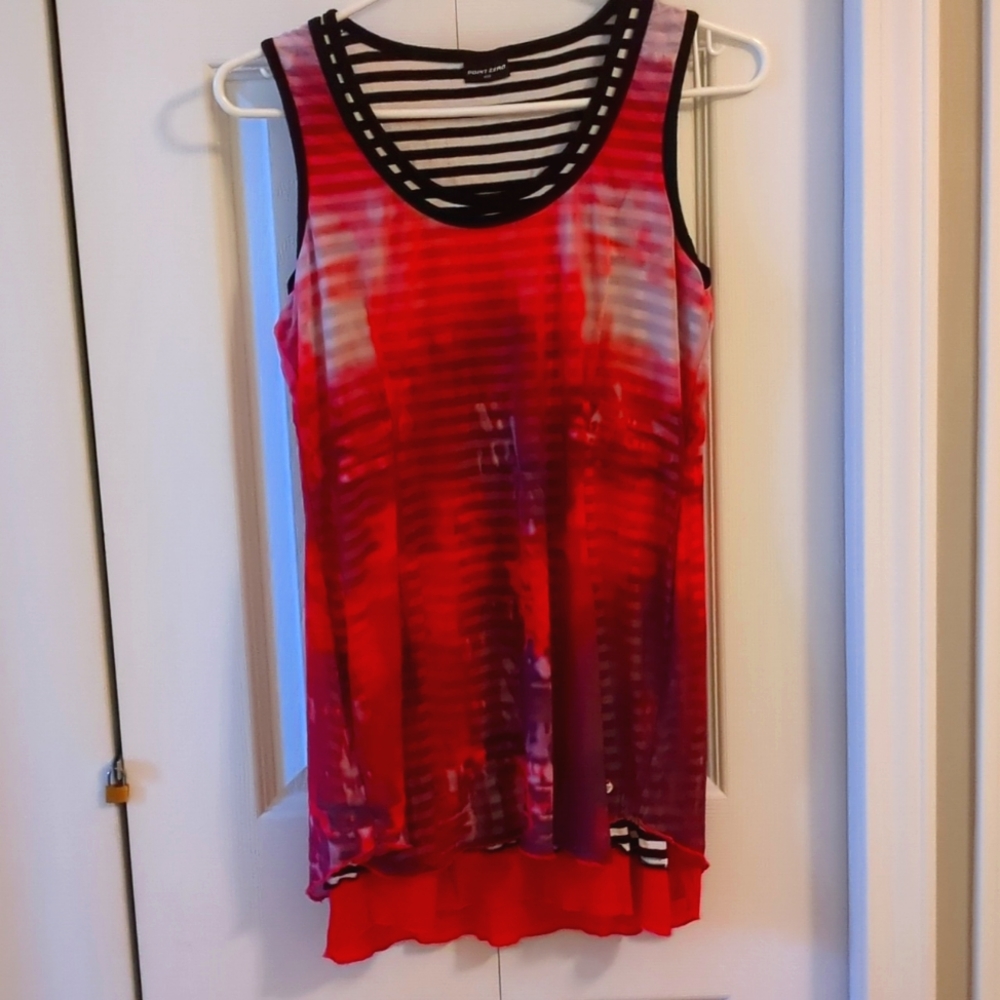 Very unique. Double layered tank type dress shirt by point zero medium sz 10us